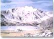 Watercolour painting of a snow capped Y-Garn
